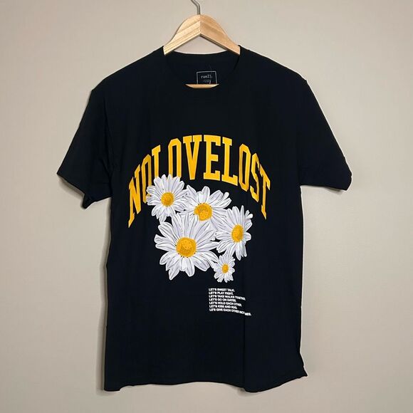 Rue 21 Nolovelost Daisey Graphic Tee Shirt Size Medium - Picture 1 of 5